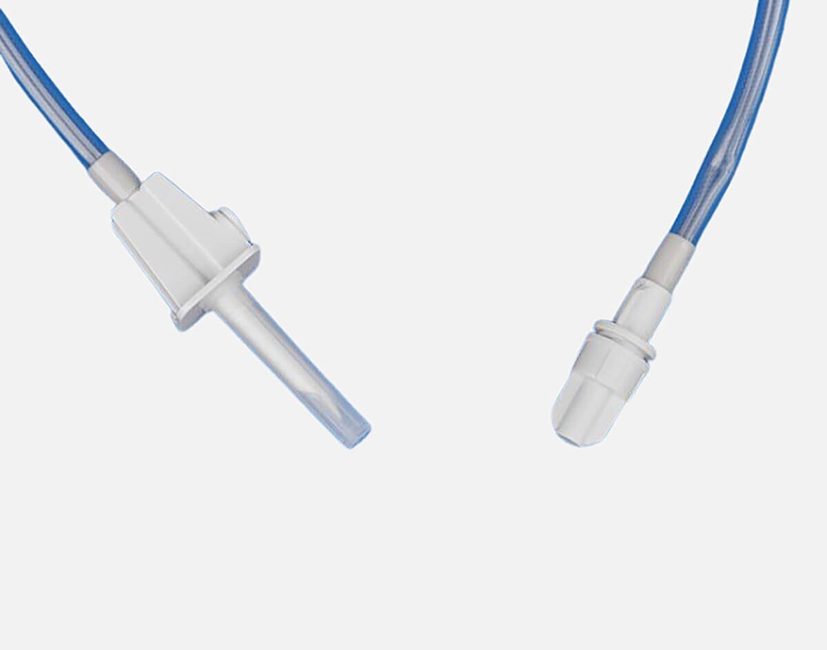 Metrix Secure one-leg gravity fill set with vented spike, tubing clamp and female screw connector